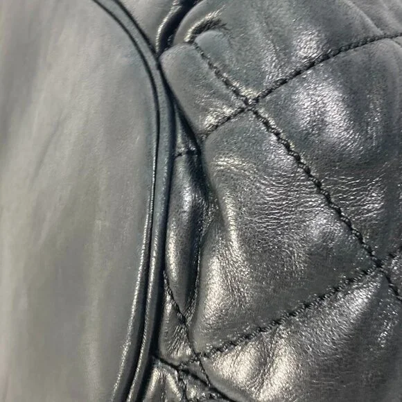 CHANEL Black Leather Logo Shoulder Bag - Picture 7 of 15